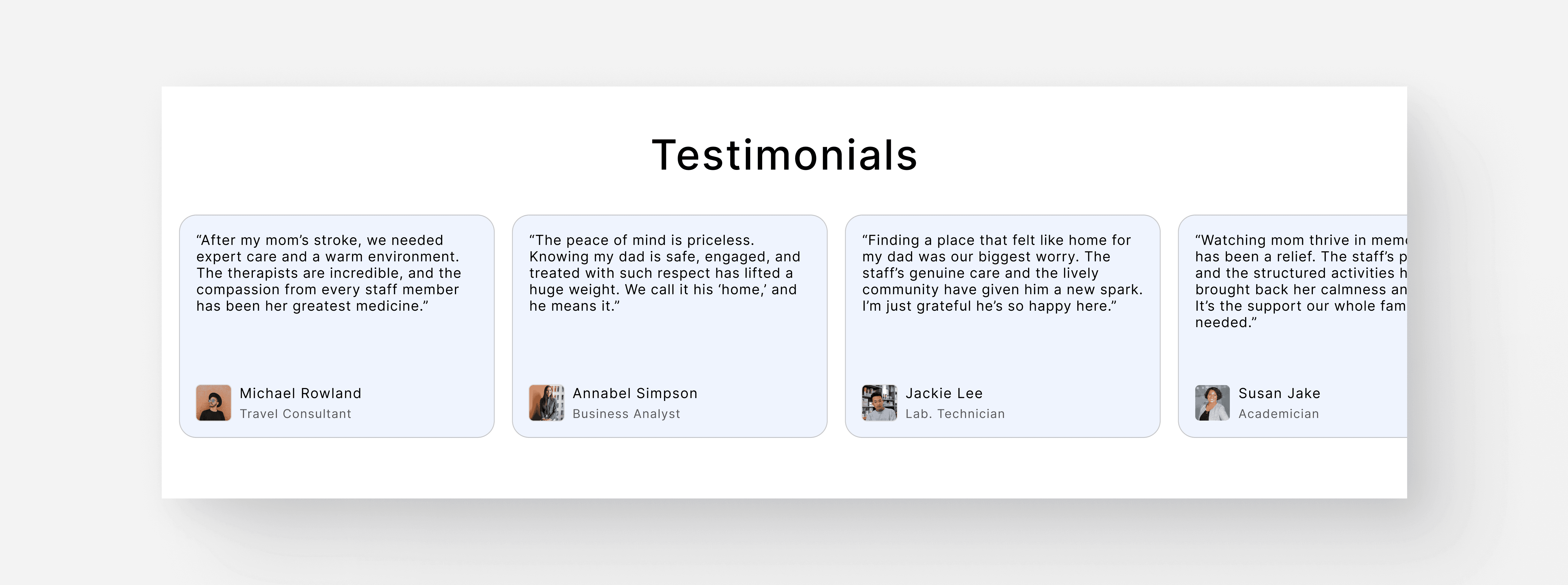 Testimonials Section