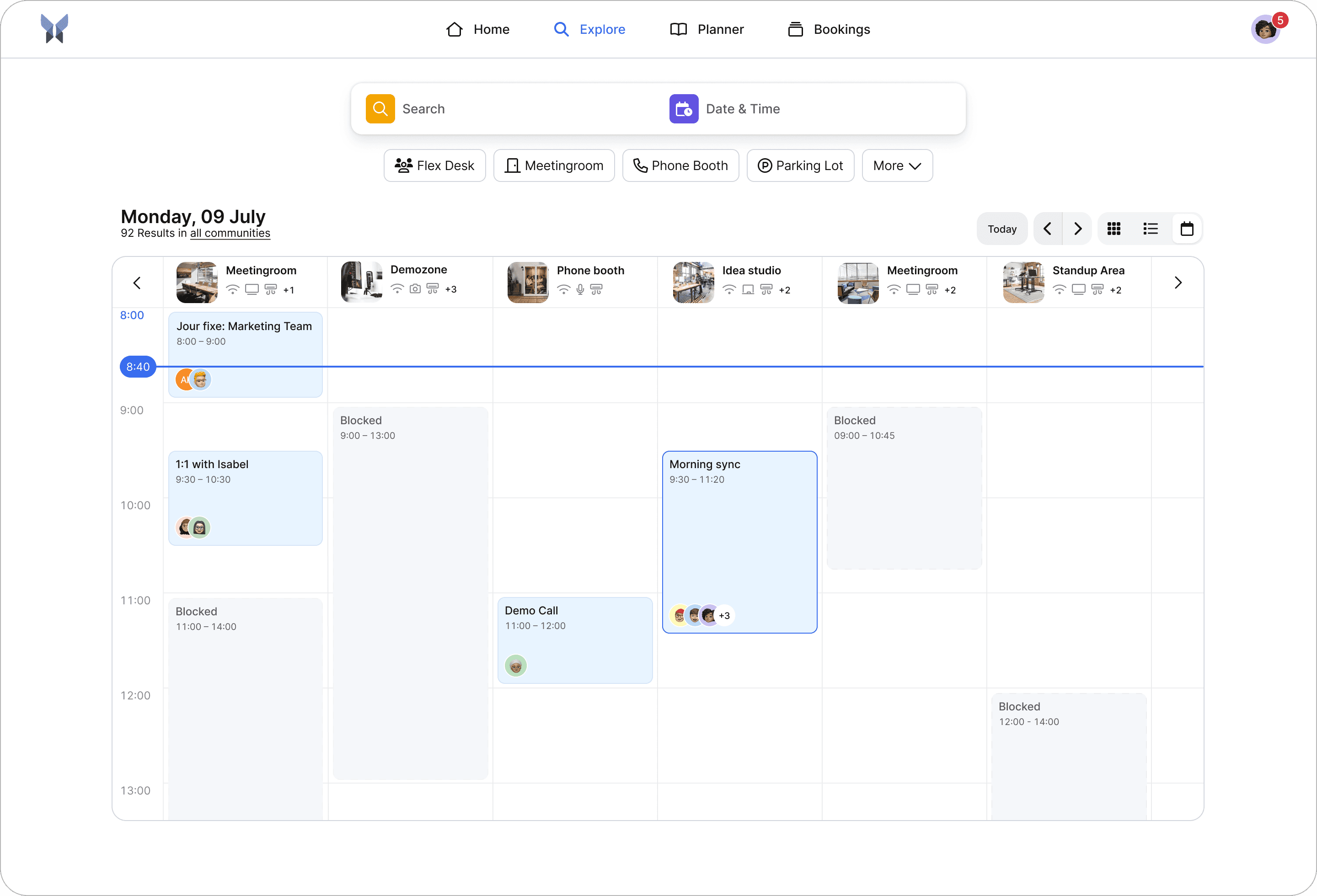 Der anny Buchungskalender synchronisiert sich automatisch mit dem Google Calendar und zeigt alle Buchungen