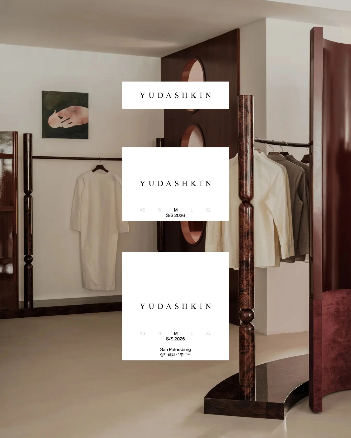 YUDASHKIN hover image featuring elegant brand collateral and visual identity system