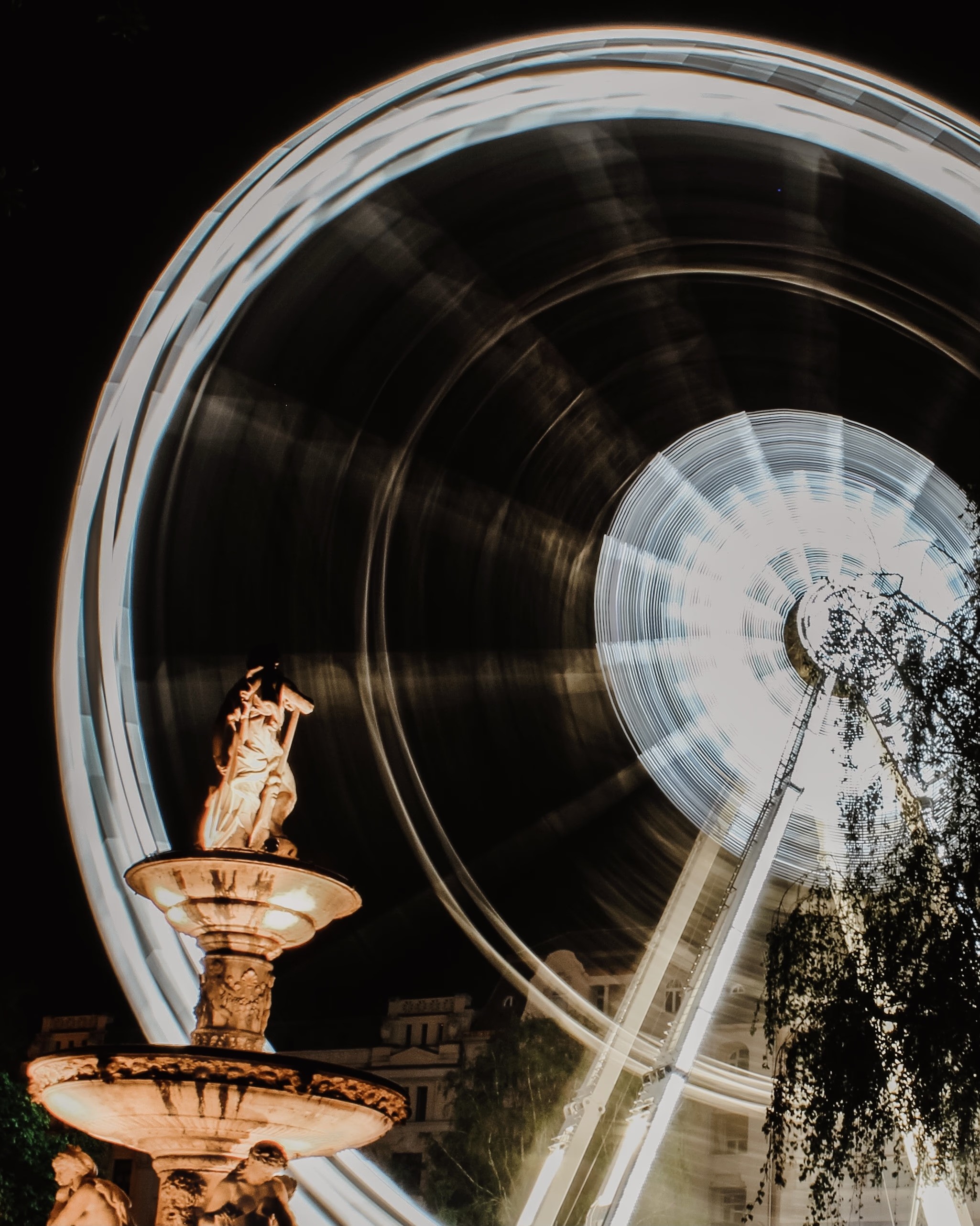 Vintage Car Under Palm Trees