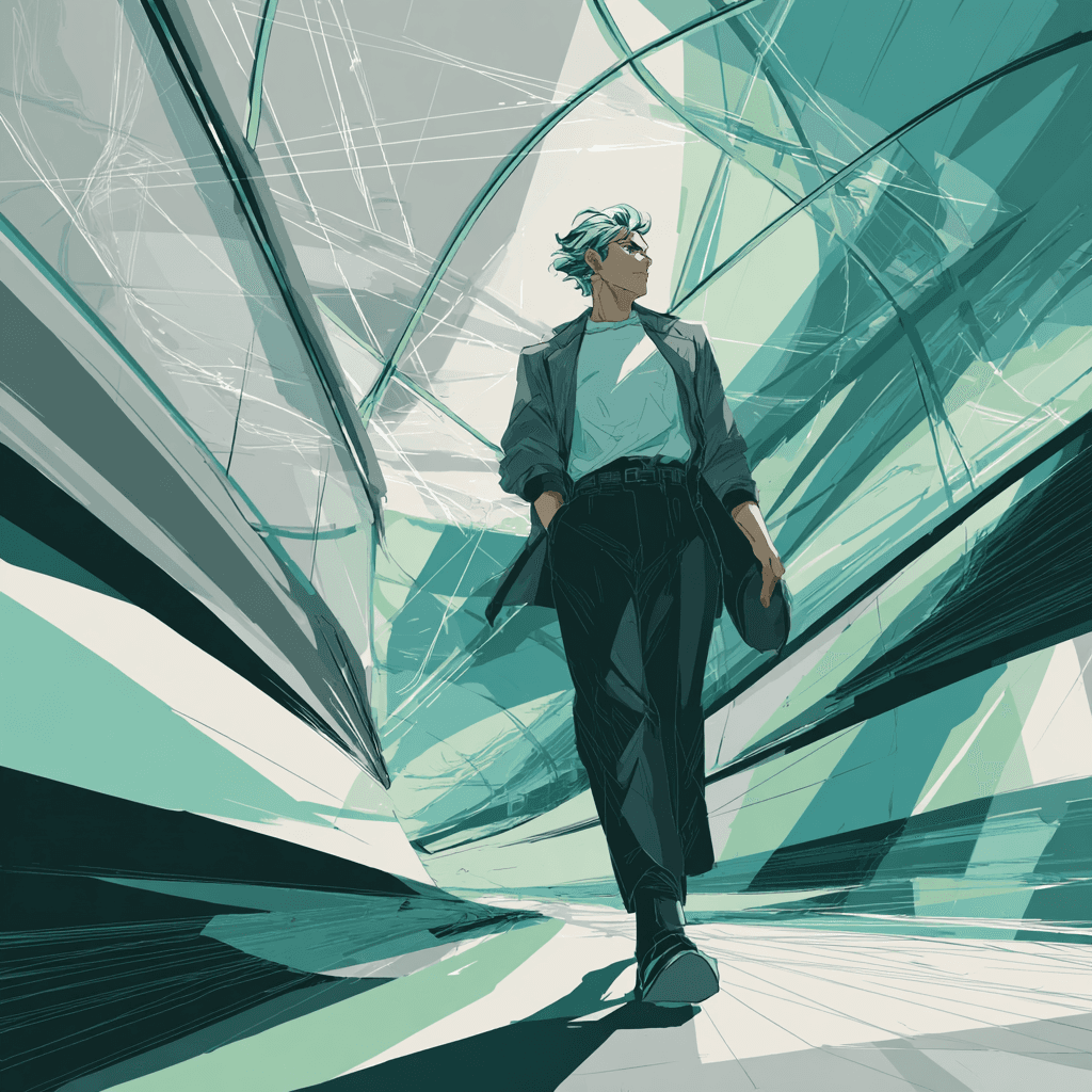 a person walking with confidence