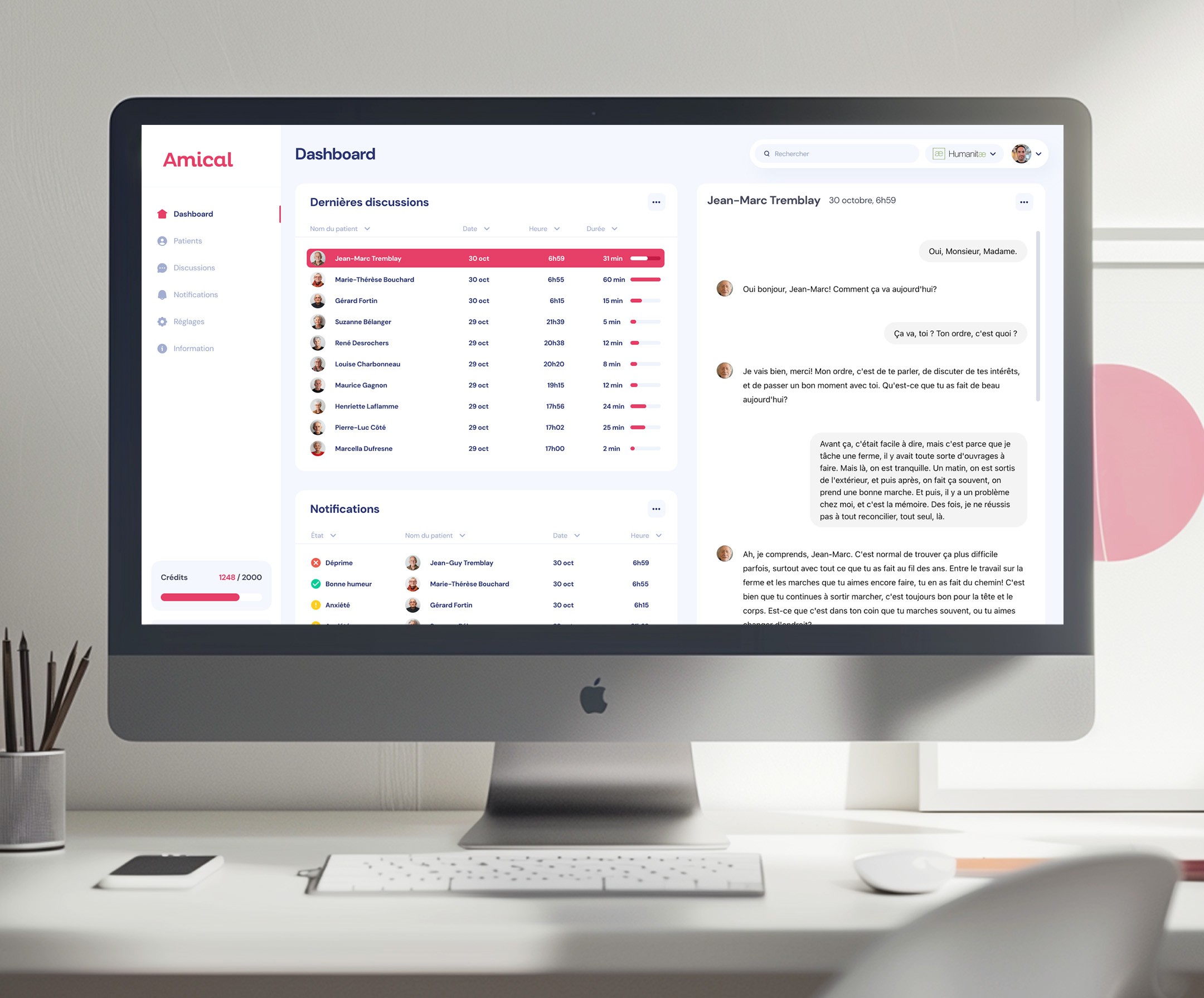 Aperçu de l'interface administrative