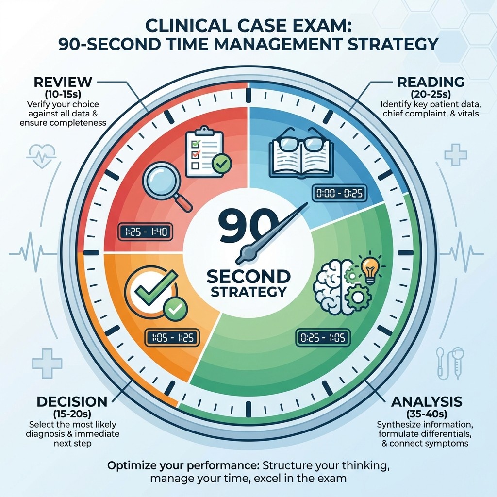 Time management strategy for clinical case scenarios in medical exams