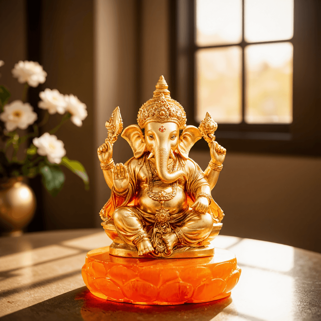 product photography of decorative idol of an elephant deity