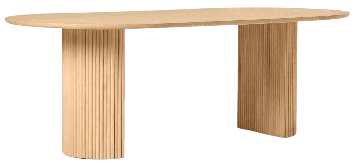 Modern wooden console table with ribbed legs and clean lines