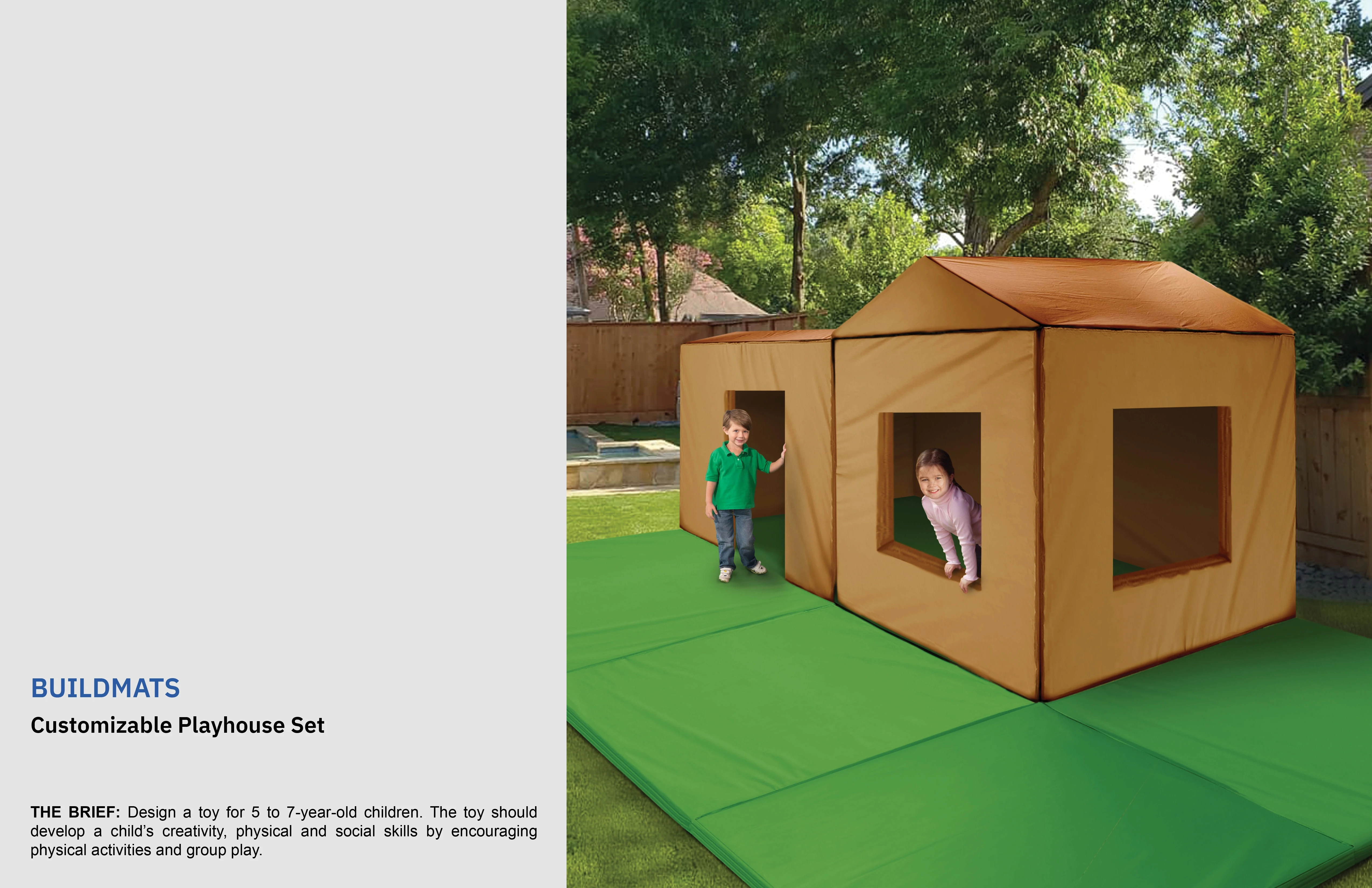 Buildmats project cover image. Featuring a backyard playhouse.
