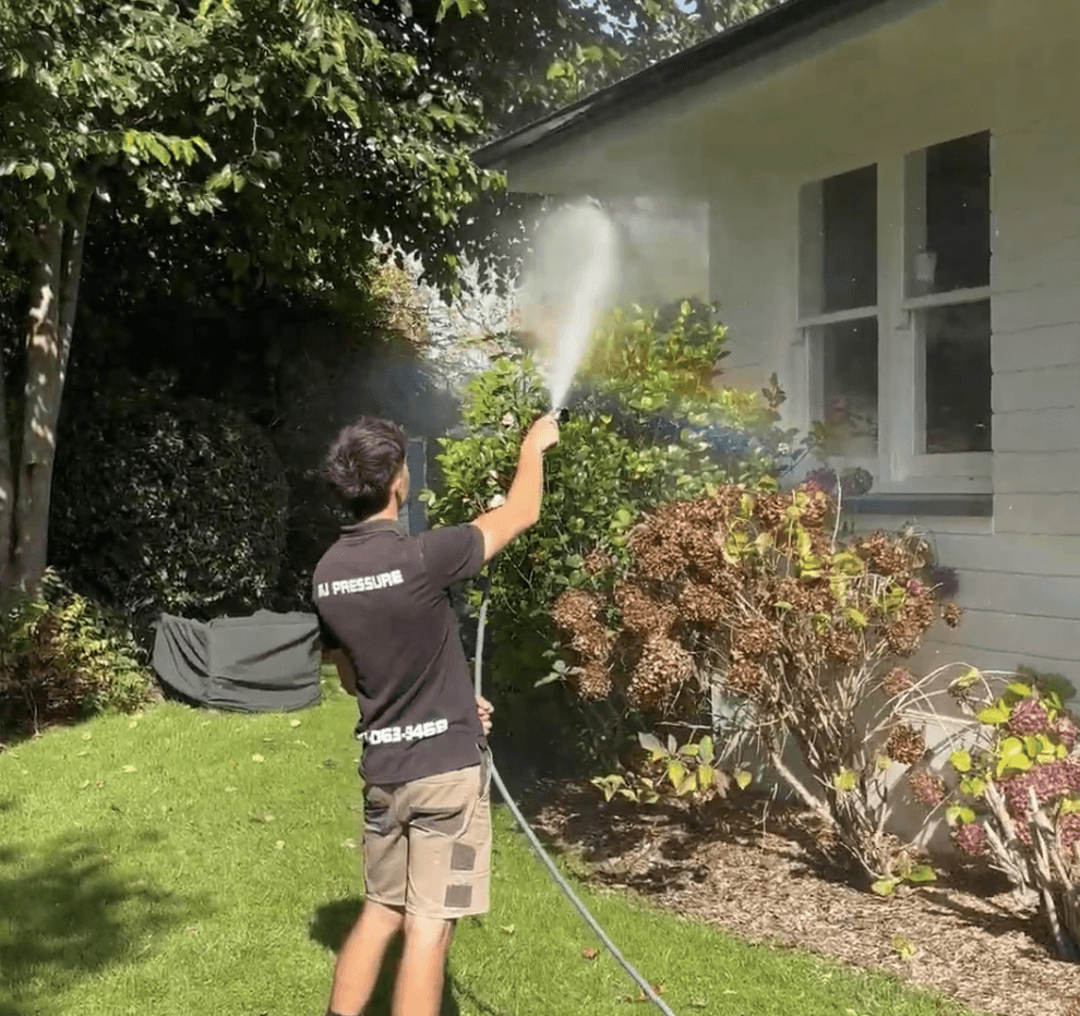 Clean home exterior after professional soft washing by MJ Exterior Cleaning in Hamilton Waikato