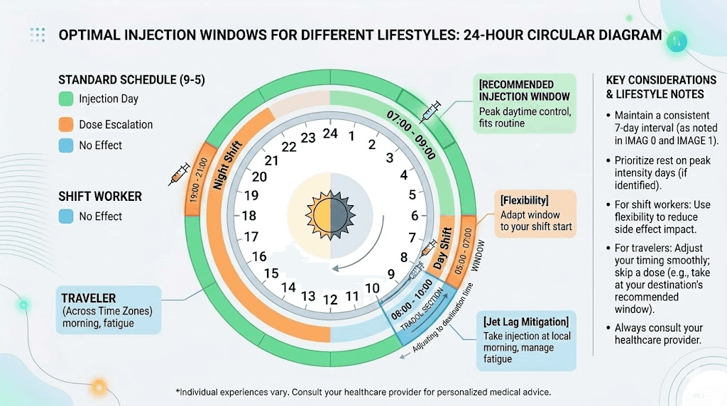 Tirzepatide injection timing guide for different work schedules and lifestyles