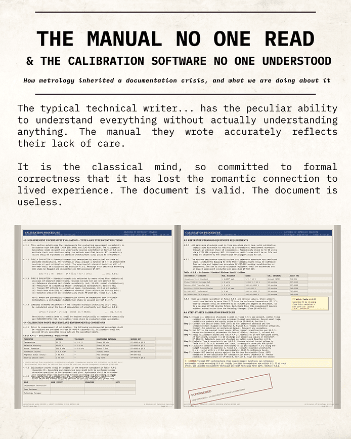 The Manual No One Read And the Calibration Software No One Understood