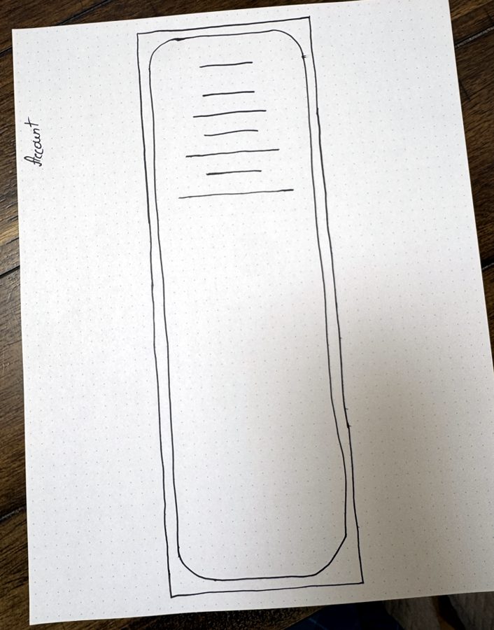 Paper sketch of a Tutorly screen