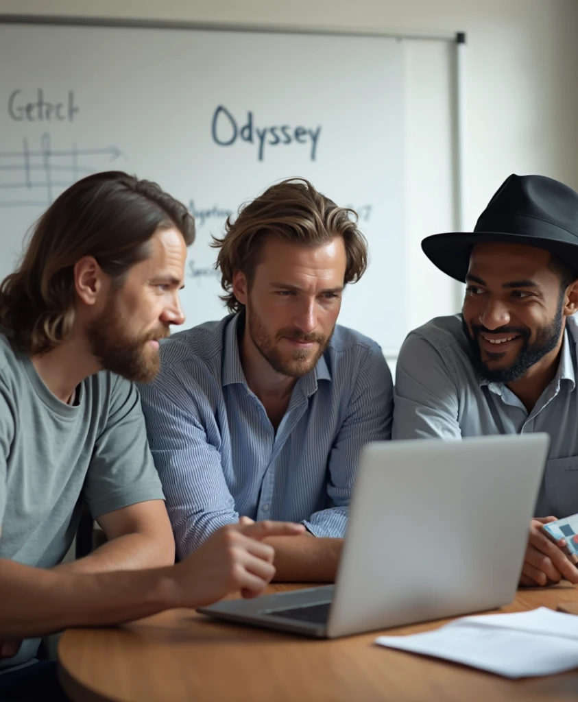 An AI generated image of 4 co-founders of a company