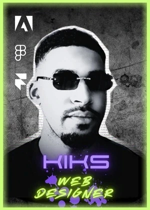 Portrait stylisé de Kiks, web designer chez Digit-ID, spécialisé en Adobe, Figma et design UX/UI.