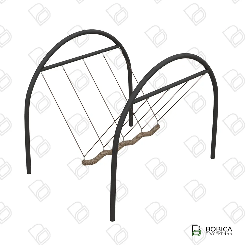 Grupna dječja ljuljačka s pletenim užetom u obliku zmije i čeličnom konstrukcijom - BOBICA PROJEKT