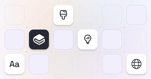 Five icons showing new features in the GitBook app and docs sites