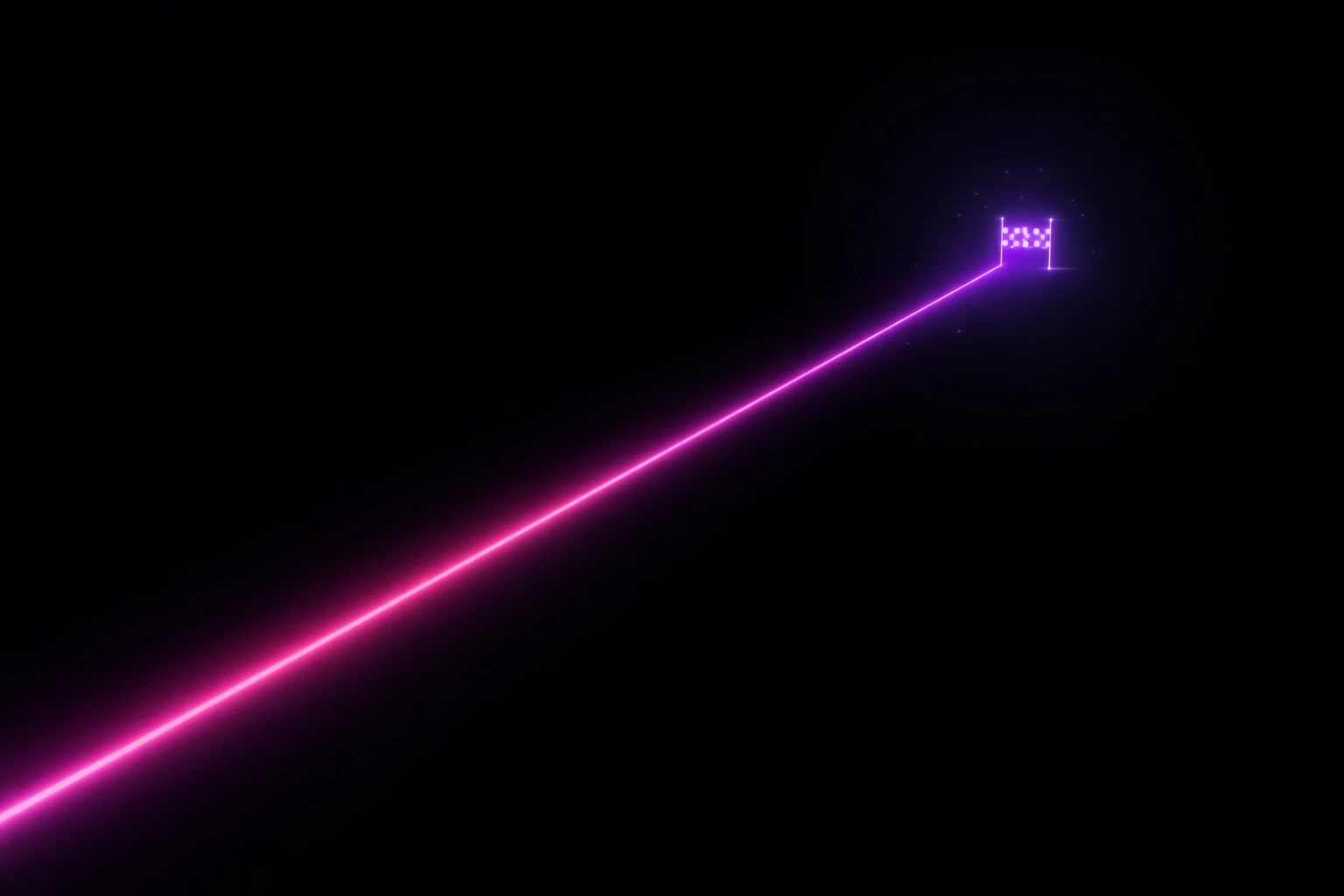A sleek, glowing magenta line cutting through a deep black space, representing high speed and performance.