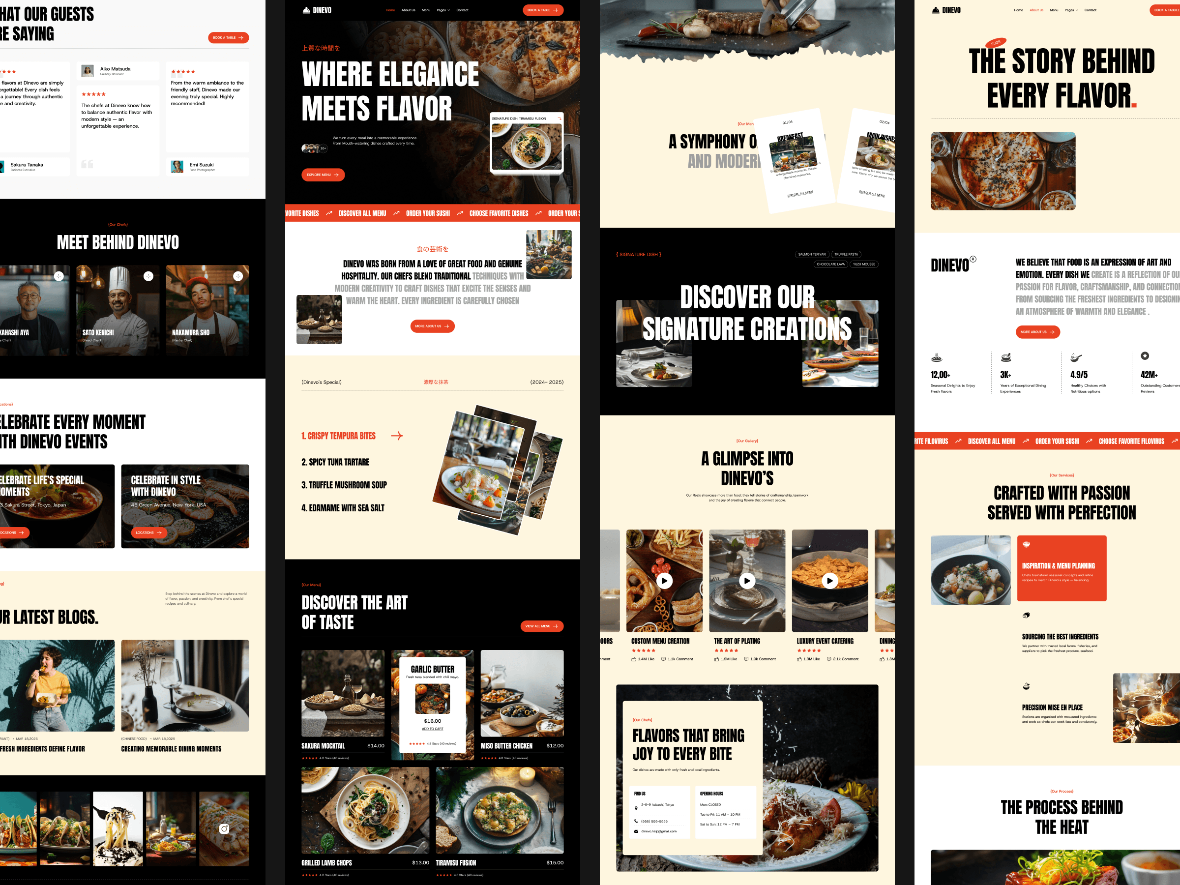 restaurant framer template