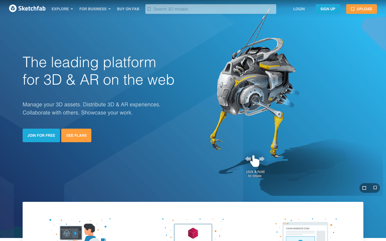 Sketchfab екранна снимка