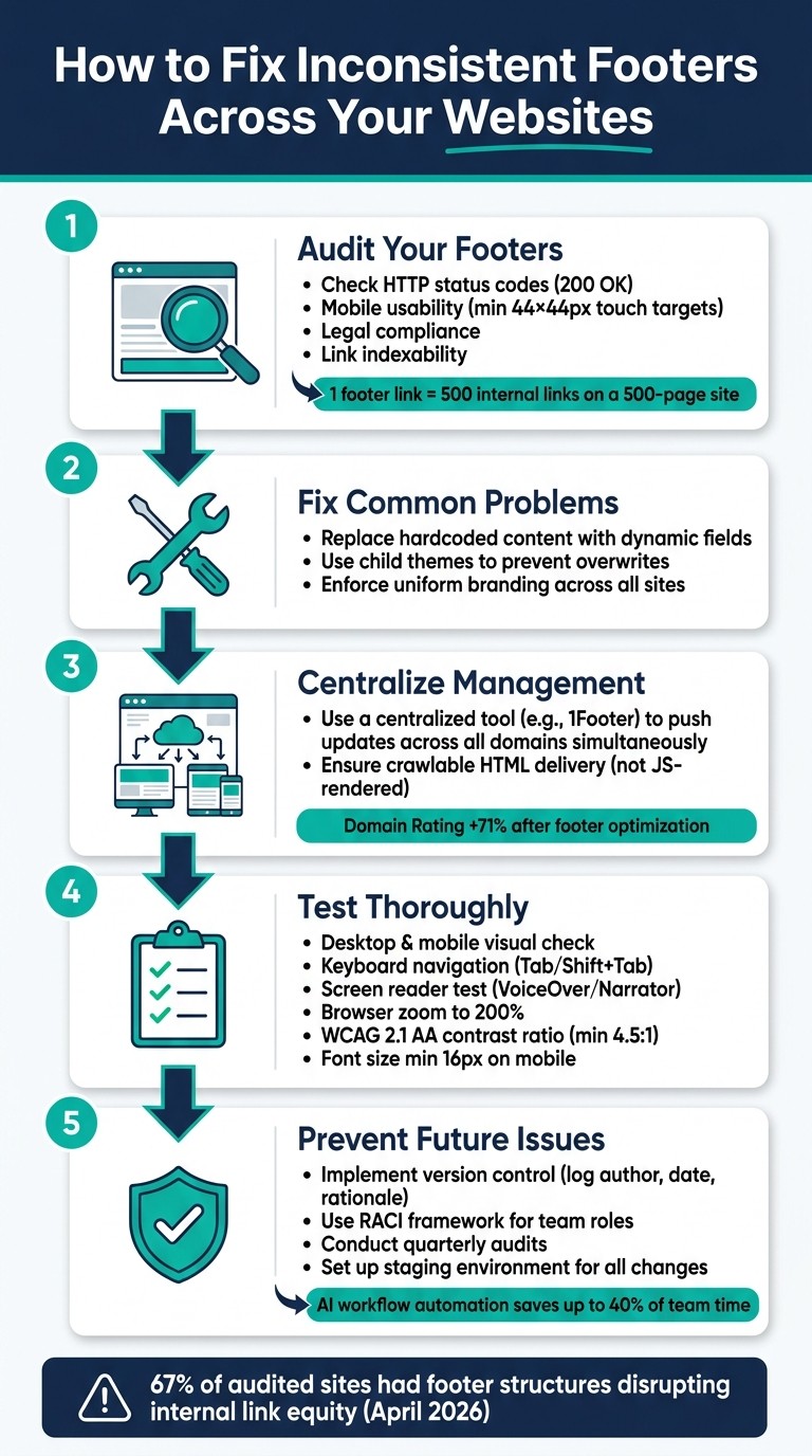 How to Fix Inconsistent Footers Across Multiple Websites