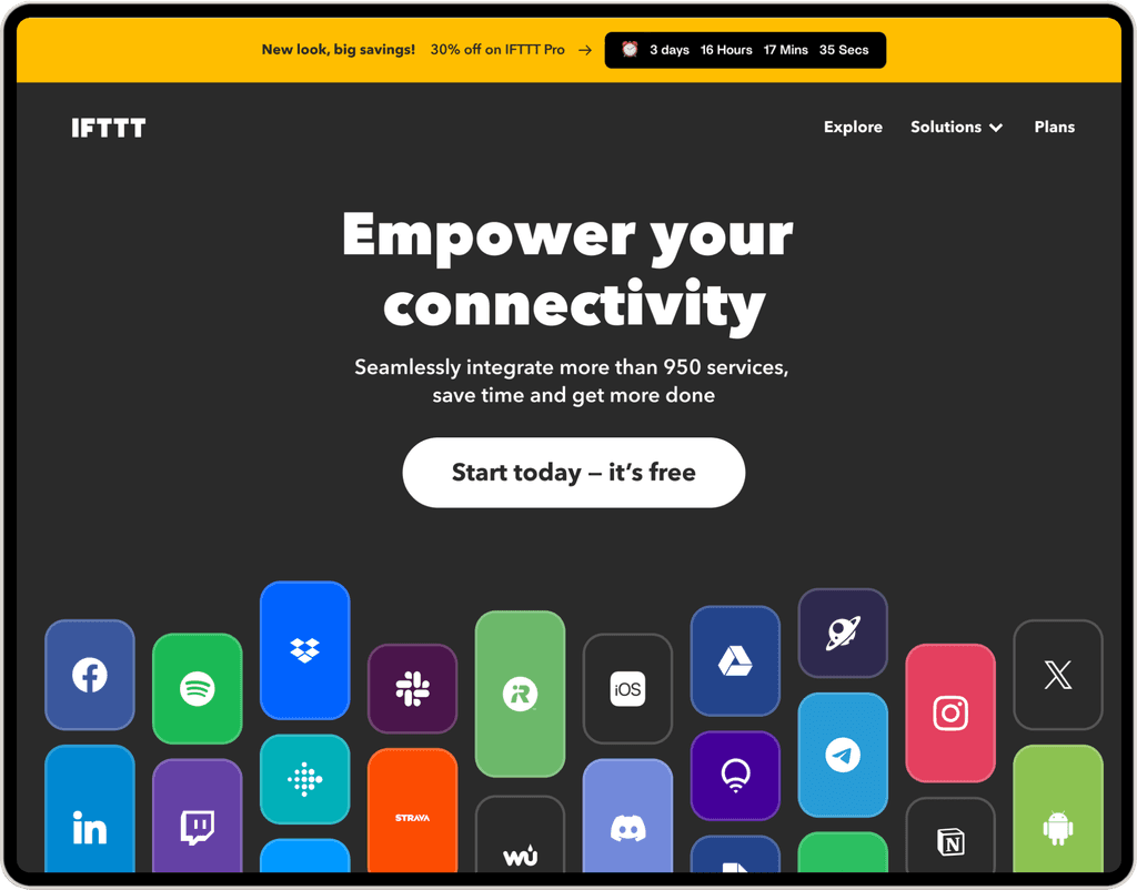 IFTTT's update home page concept