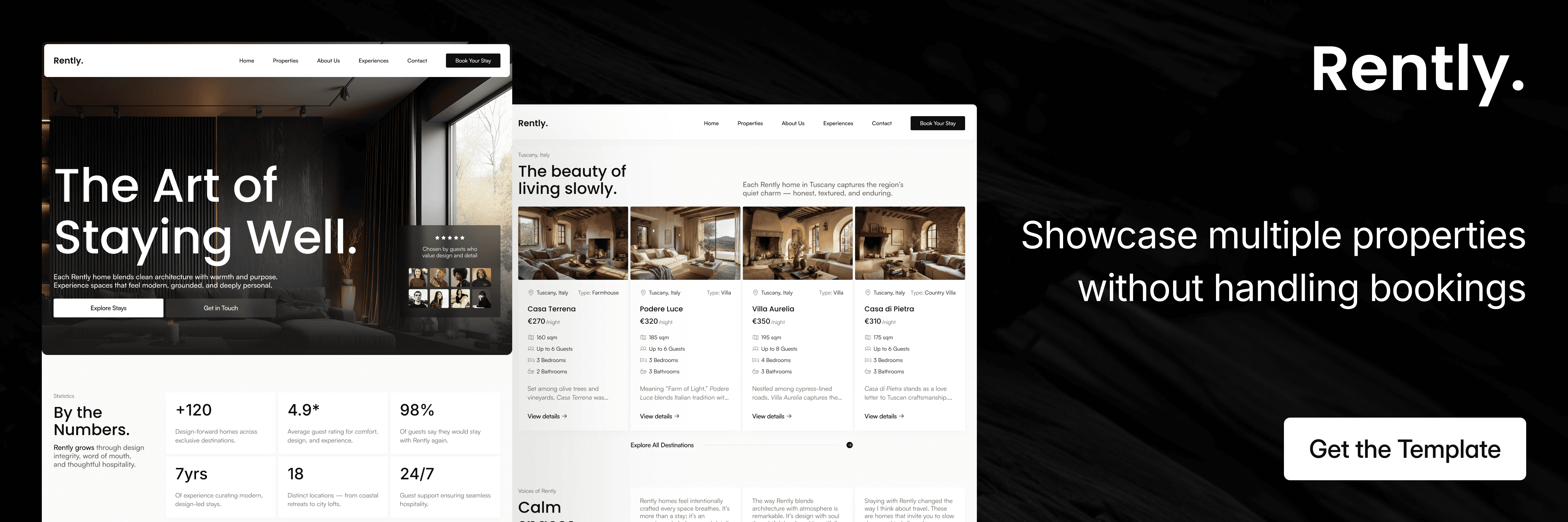 Showcase multiple properties without handling bookings
