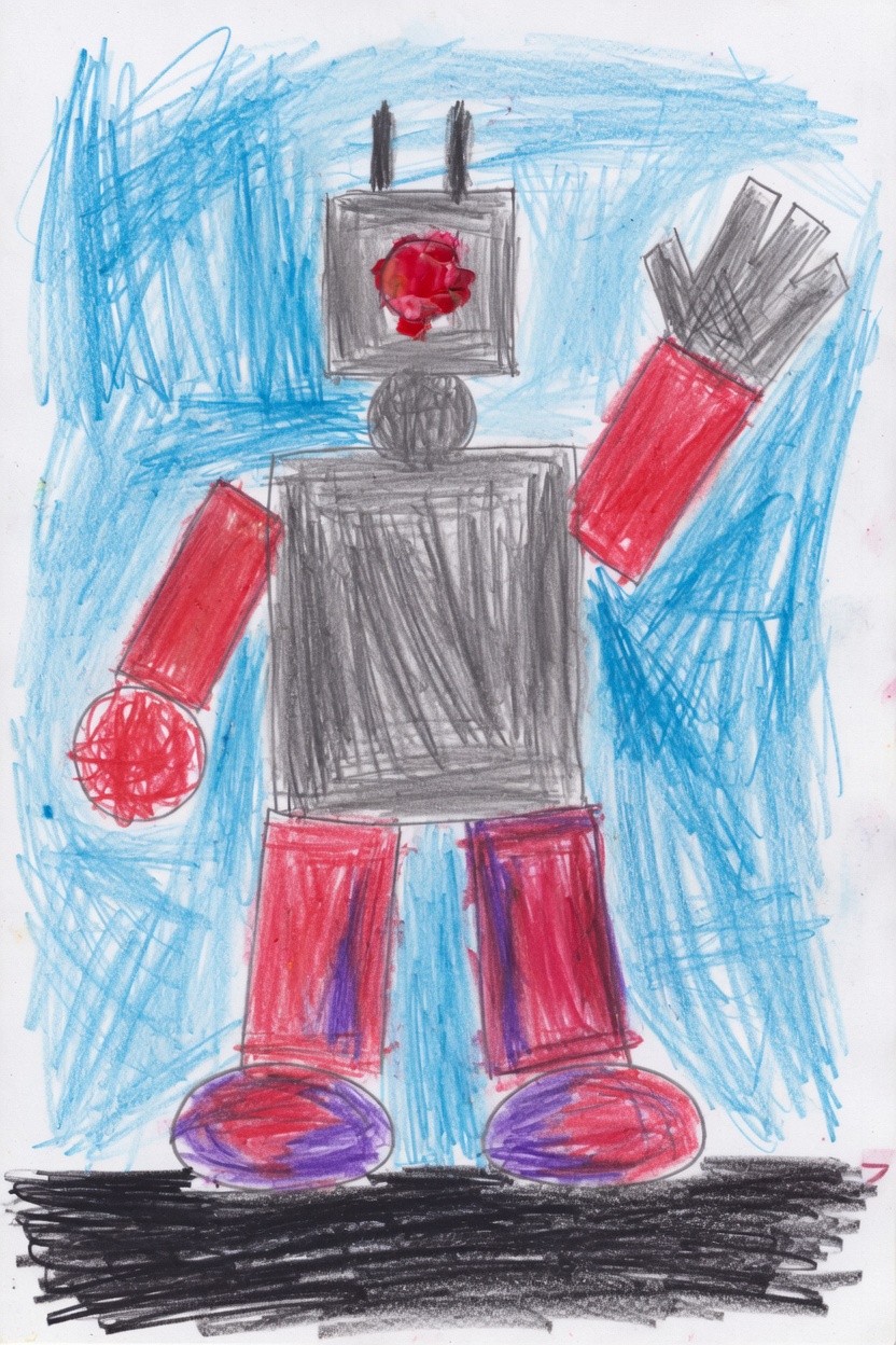 Mechman original drawing by a child