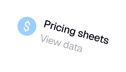 pricing sheets