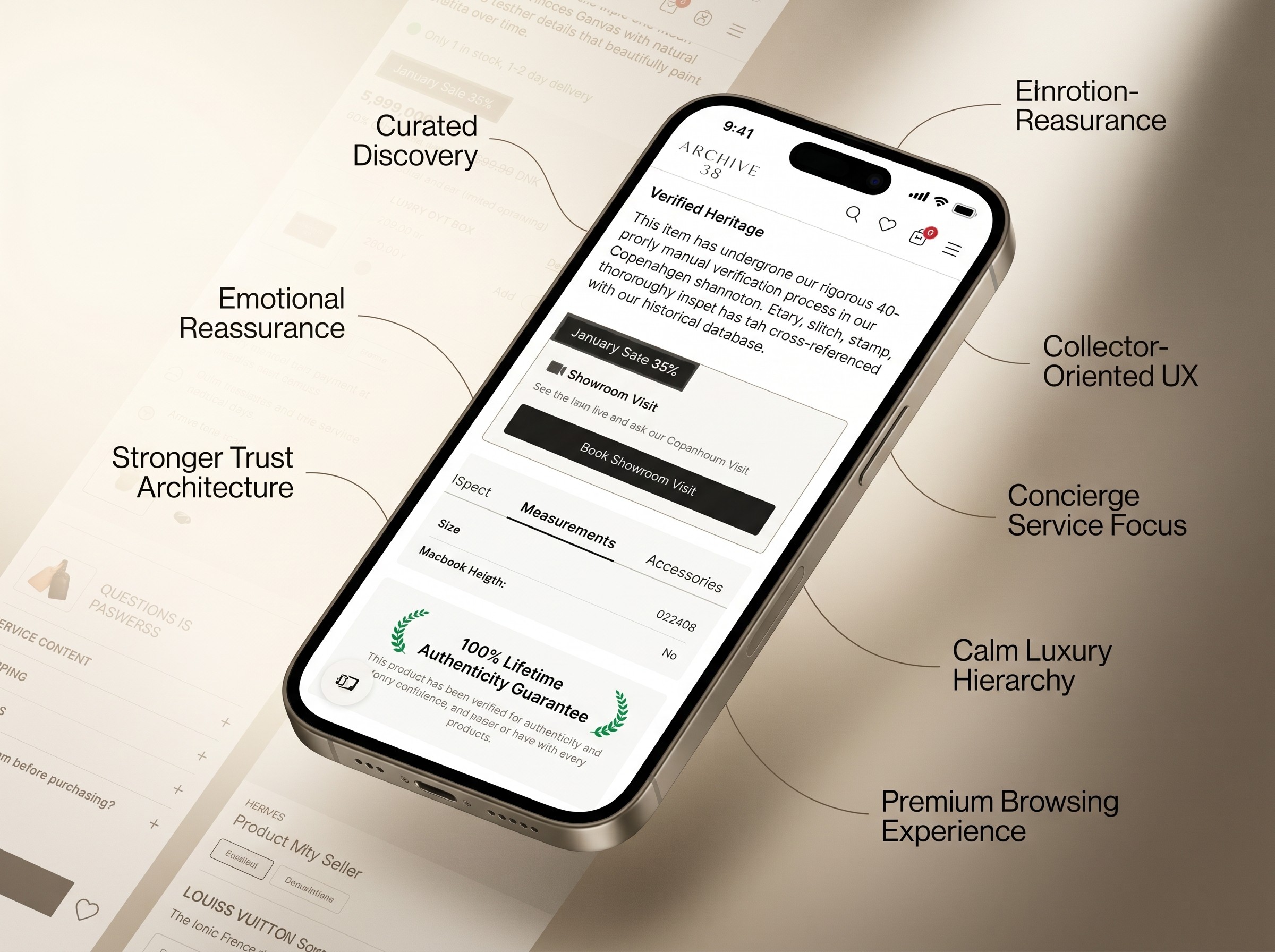 High-Converting Luxury Resale Produktseite mit Authentifizierungs-Reassurance und höherem Kaufvertrauen