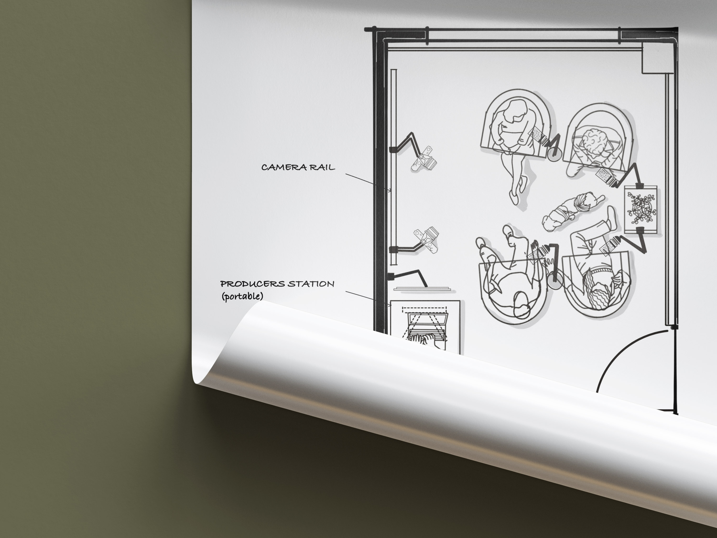 Laptop website mockup on chair