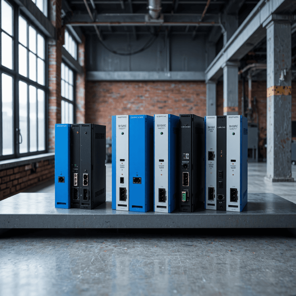 product photography of a set of industrial control modules