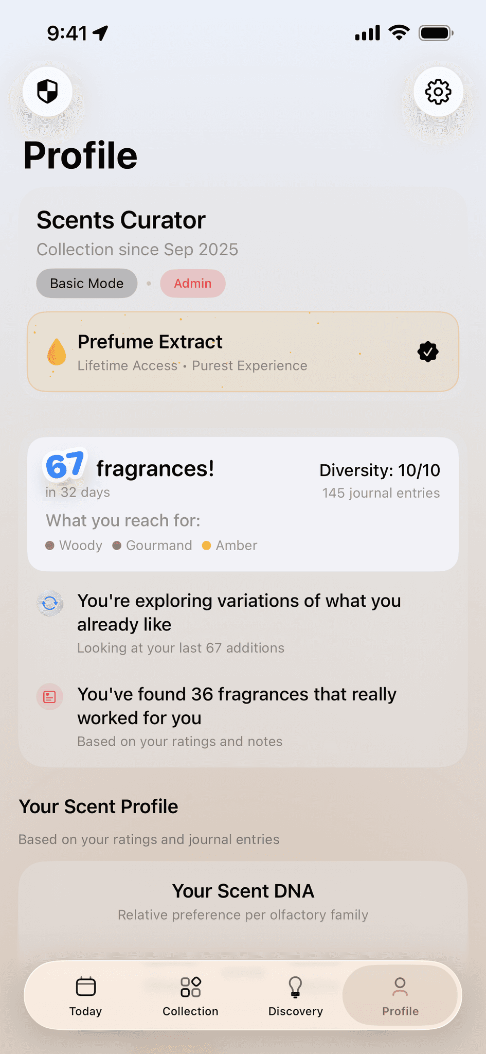 Perfume collection view