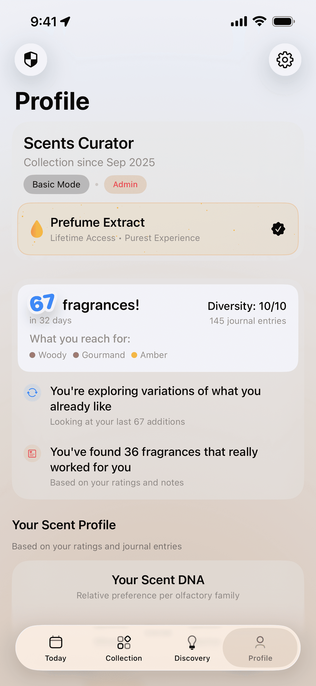 Perfume collection view