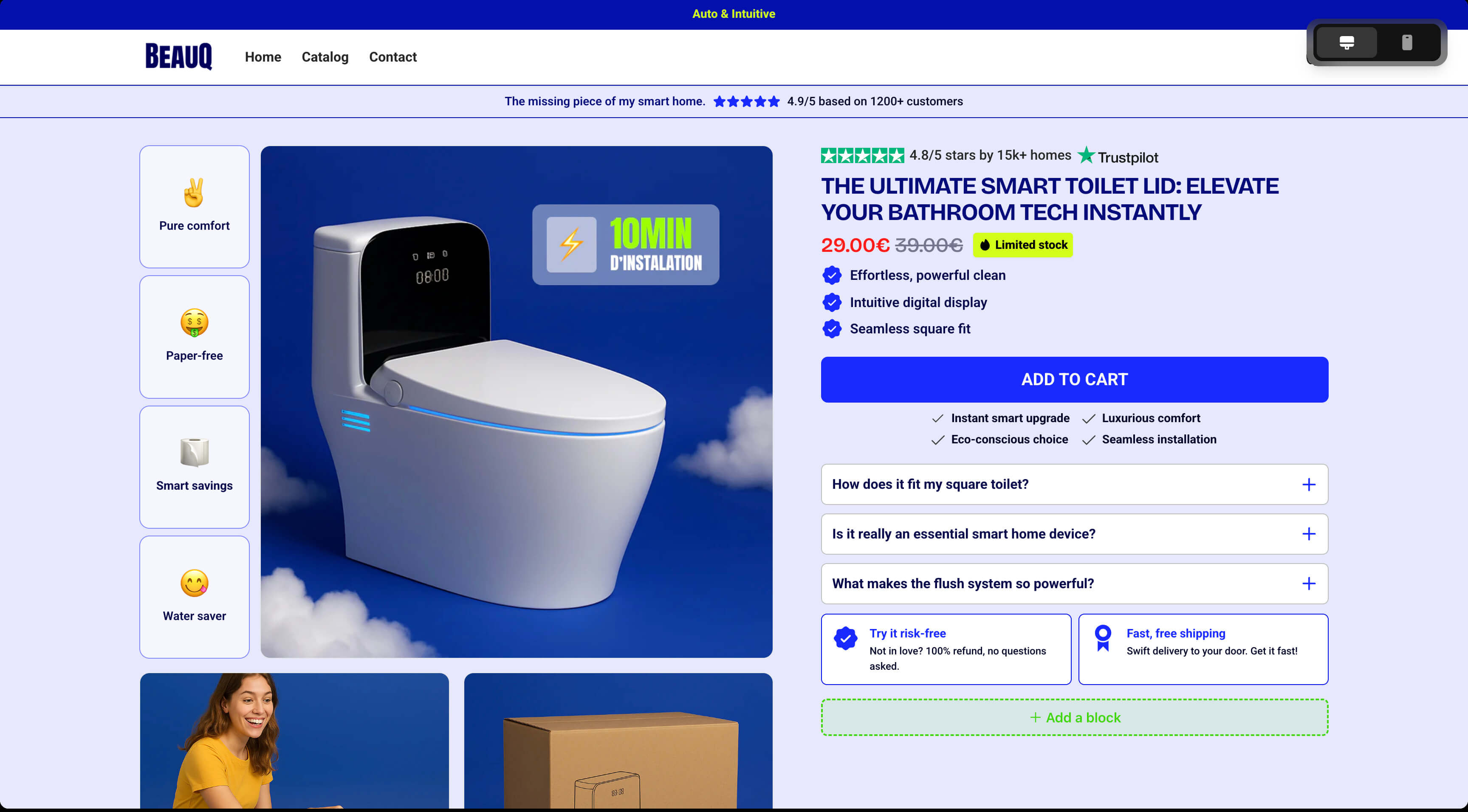 Professional dropshipping store created with AI store builder