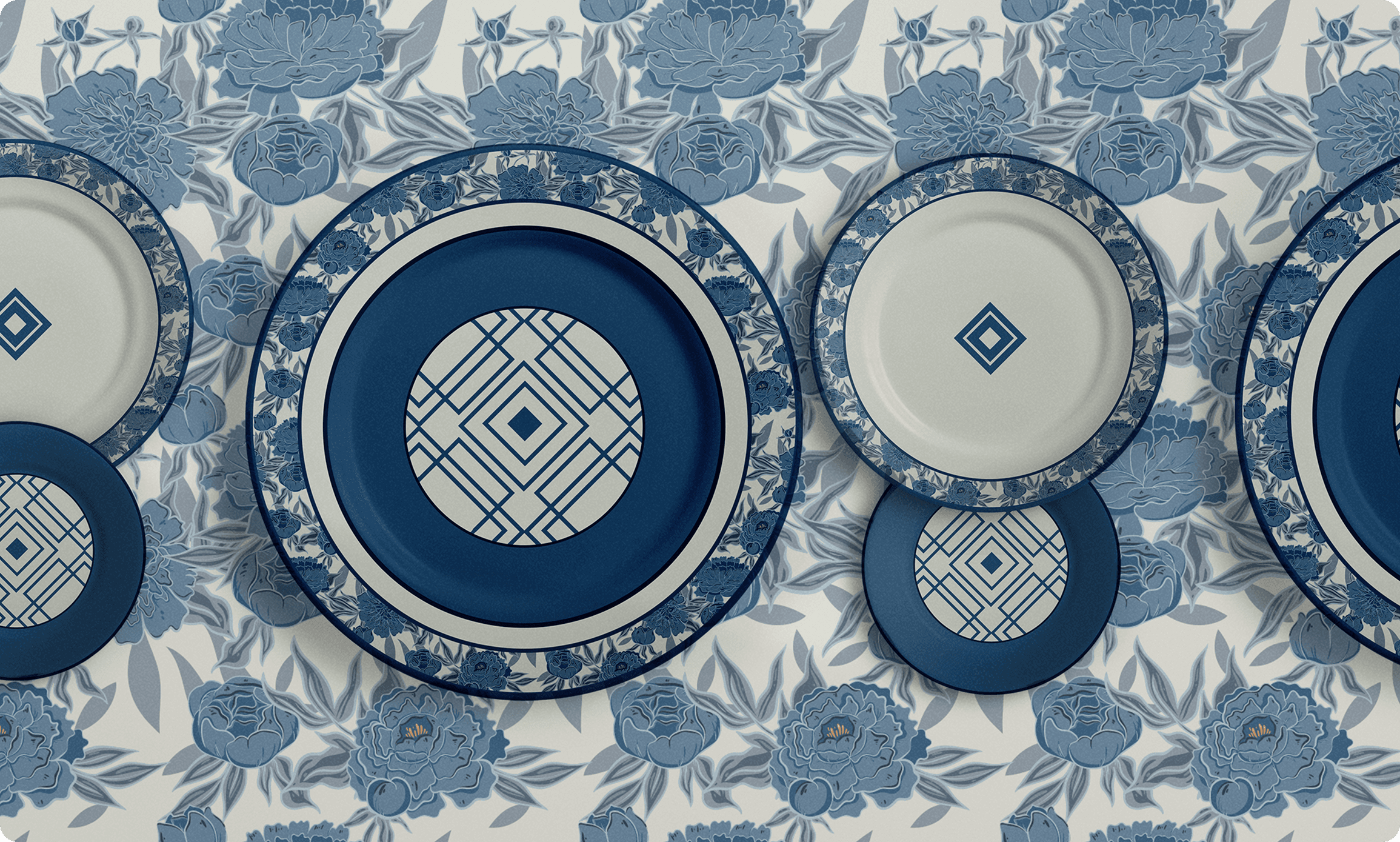 Fashion collage featuring 2017 collections from JW Anderson, Valentino, and Simone Rocha with tropical palm leaves