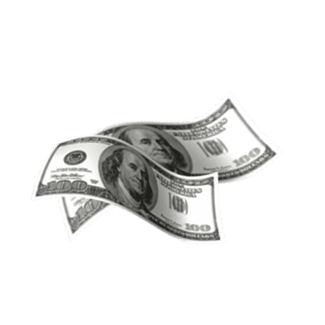 Graphic of floating paper money