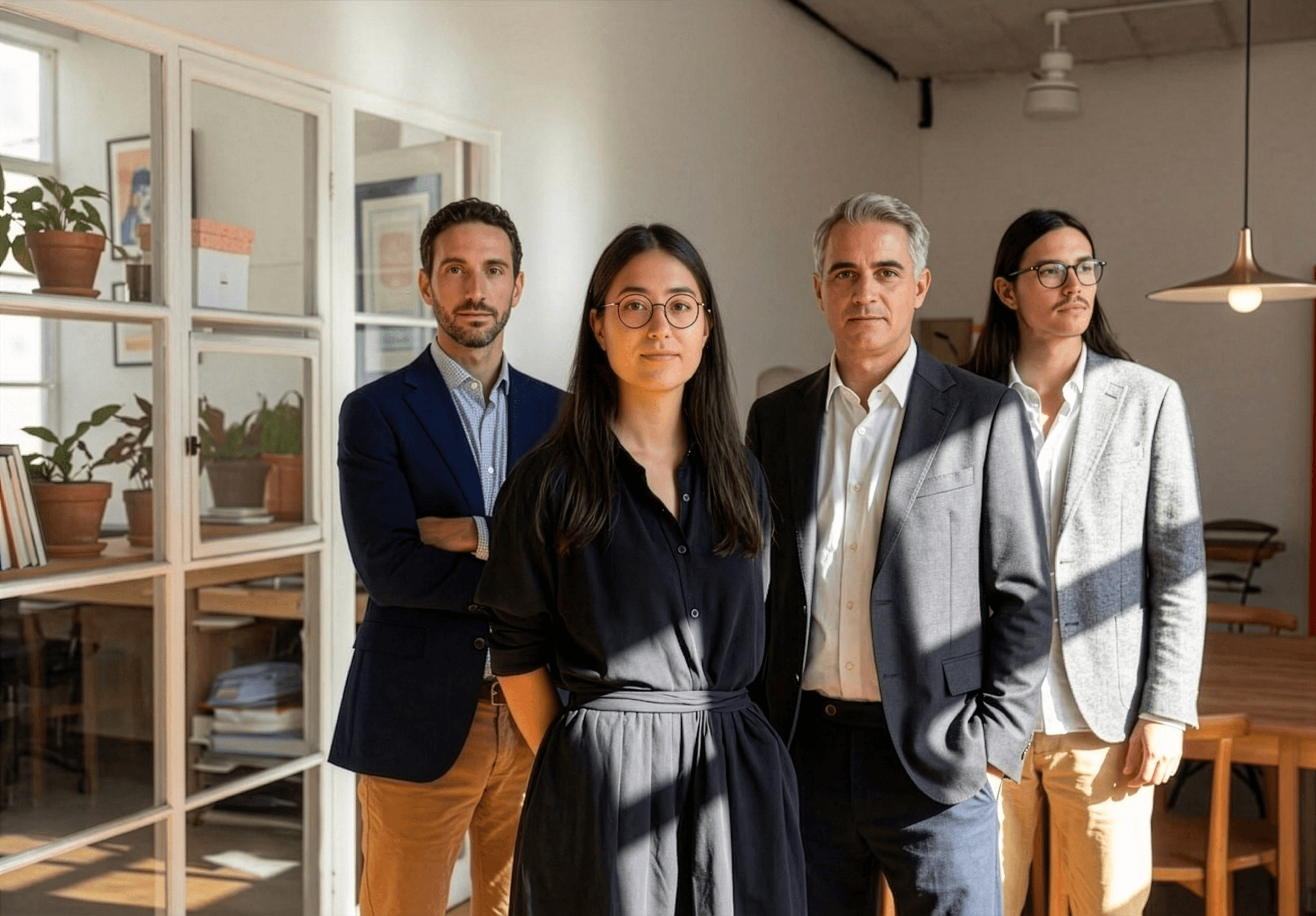 group photo of four people in formals