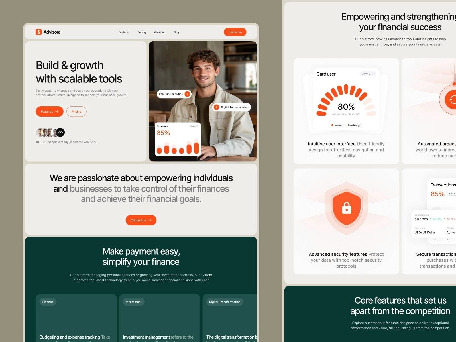 advisora framer template
