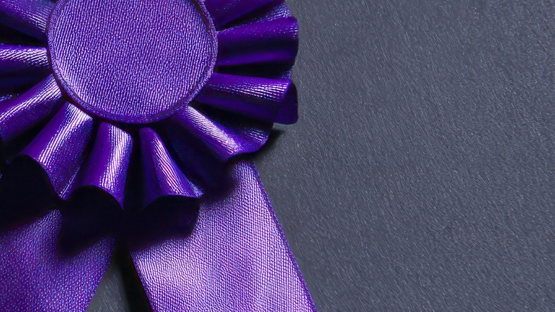 purple prize winning ribbon