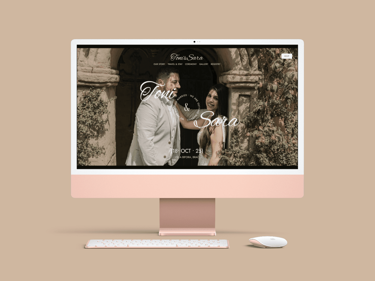 Person wearing glowing orange visor in dark room