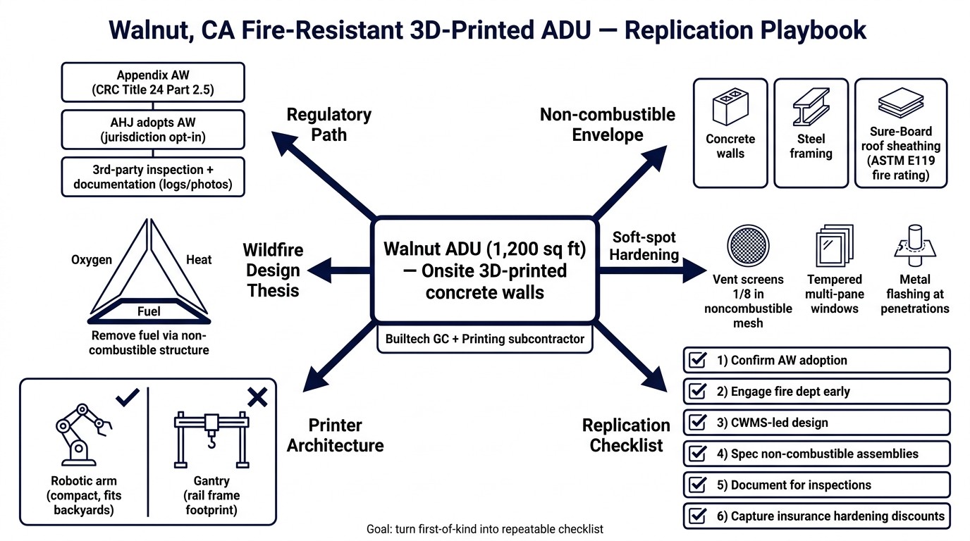 Walnut, CA Fire-Resistant 3D-Printed ADU - Replication Playbook