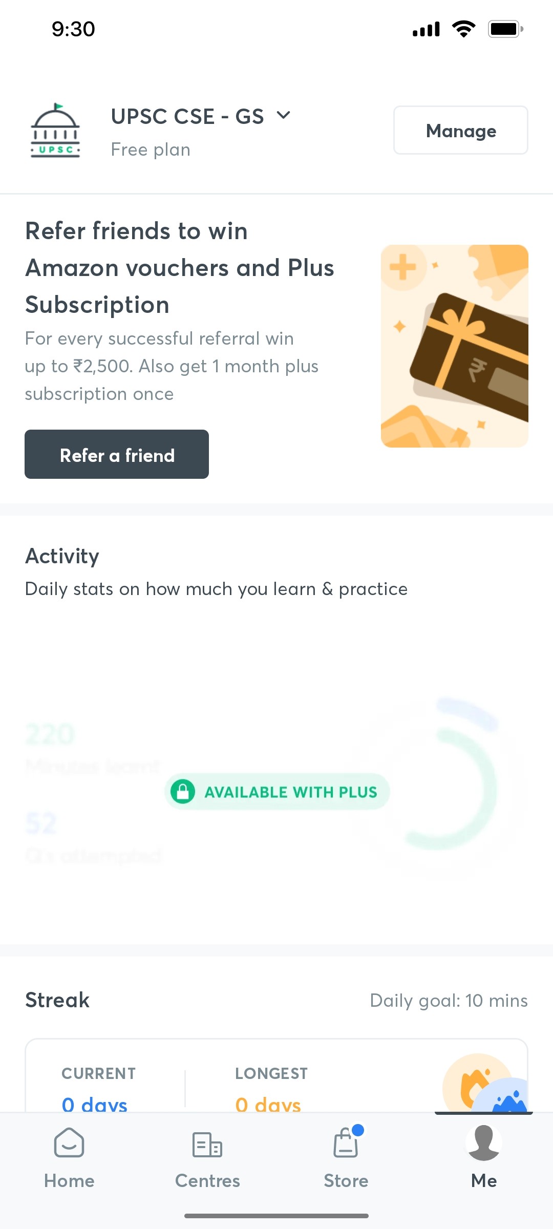 Unacademy Refer a Friend Screen