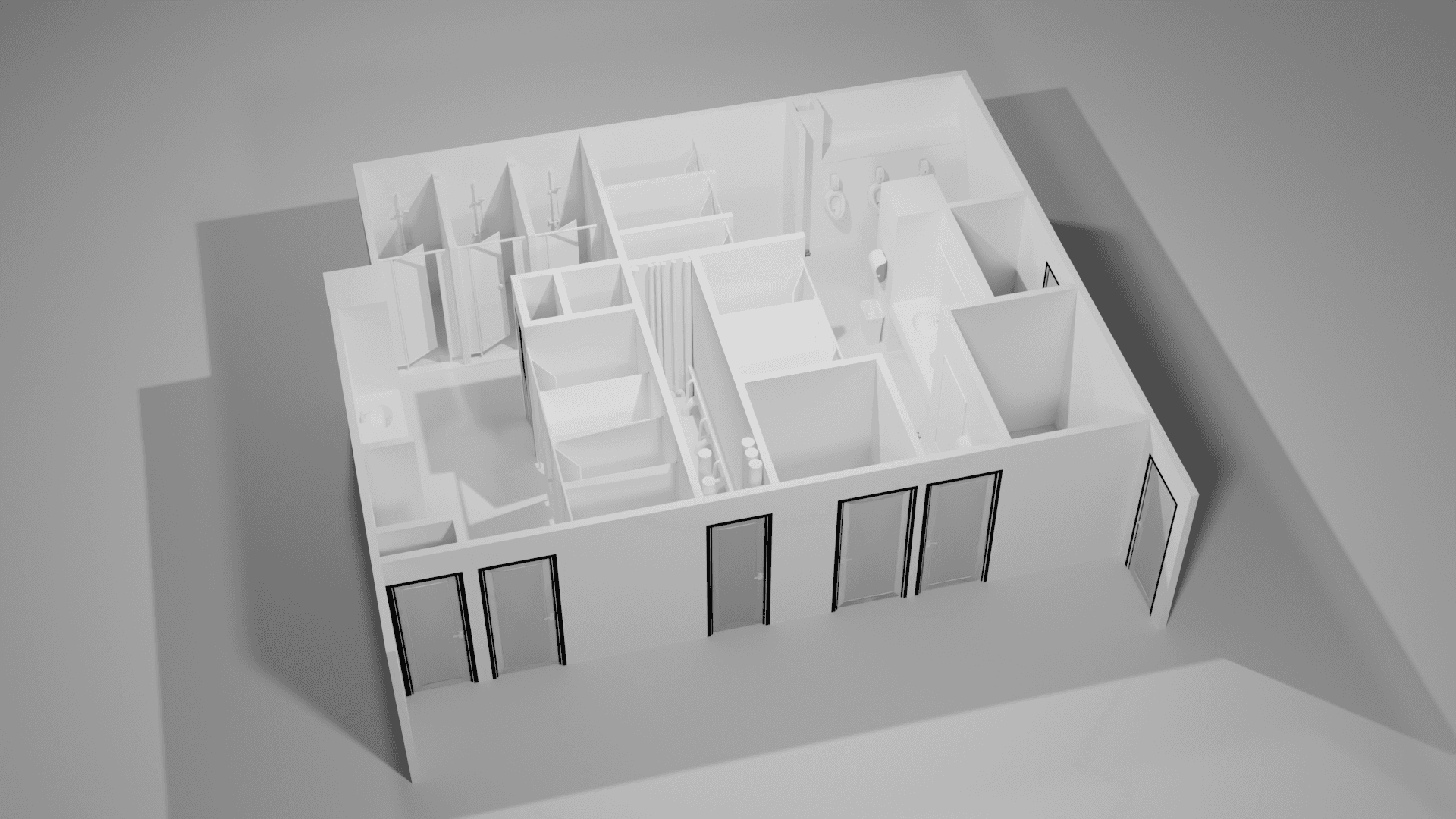 Smart Restroom – 3D Layout & Interior Visualization