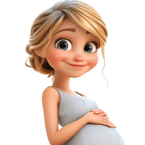 Expecting Pregnant Blonde Woman Cartoon