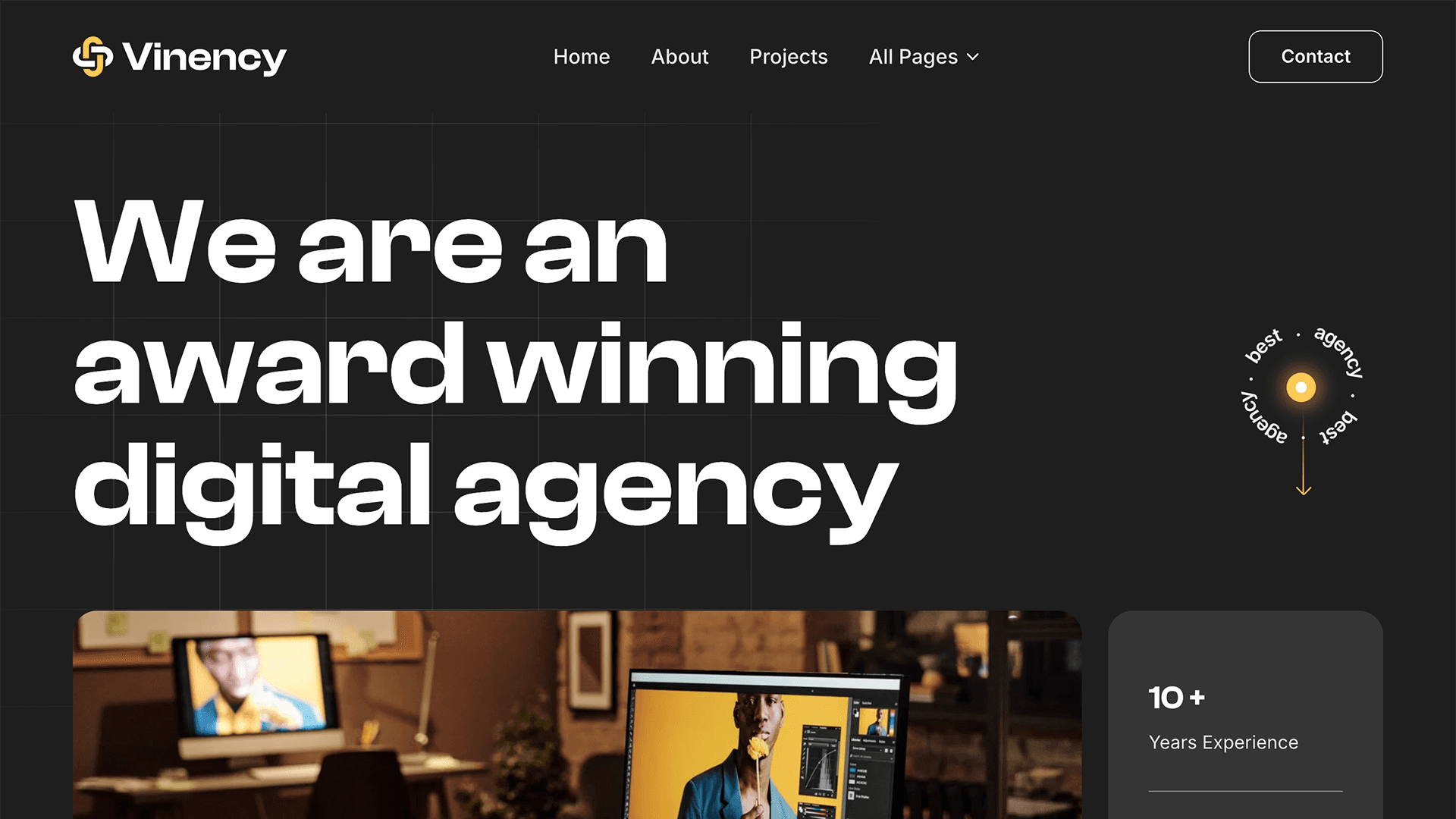 Vinency Framer template