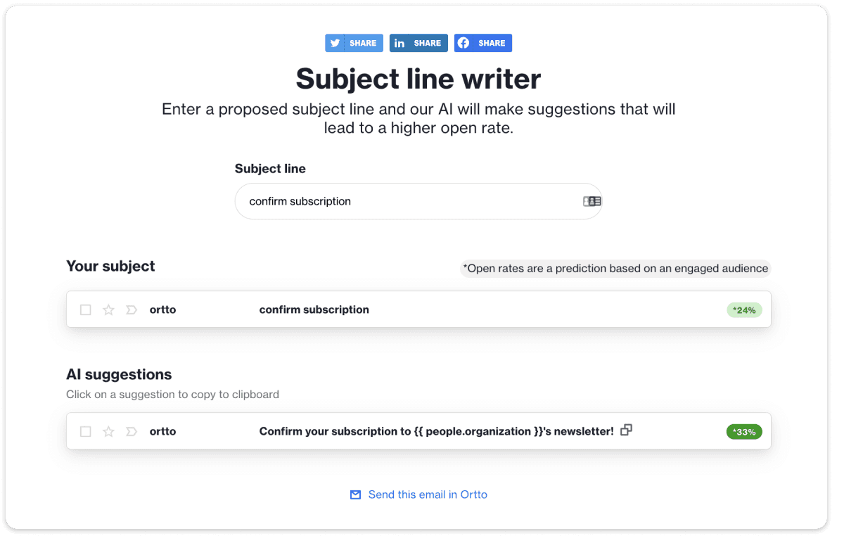 AI subject line writer