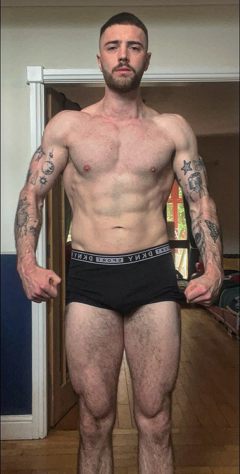 Before and after transformation photos of a Fitnix client