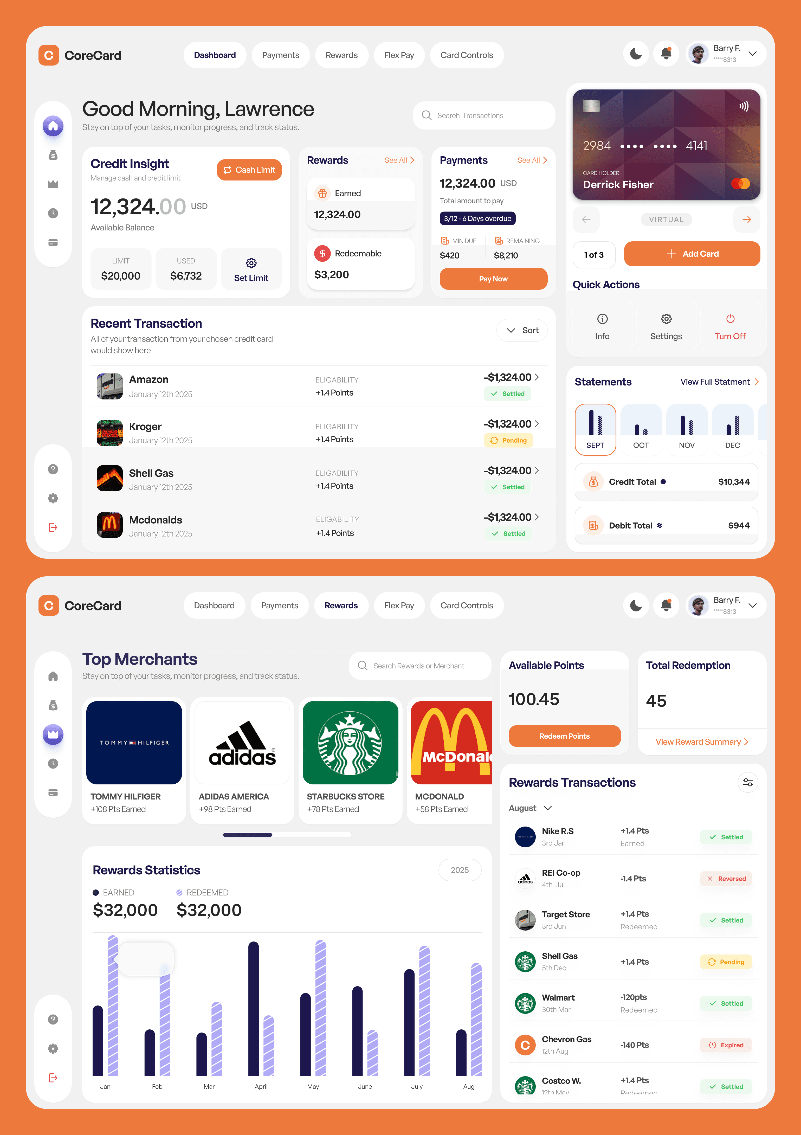 Core Card Dashboard