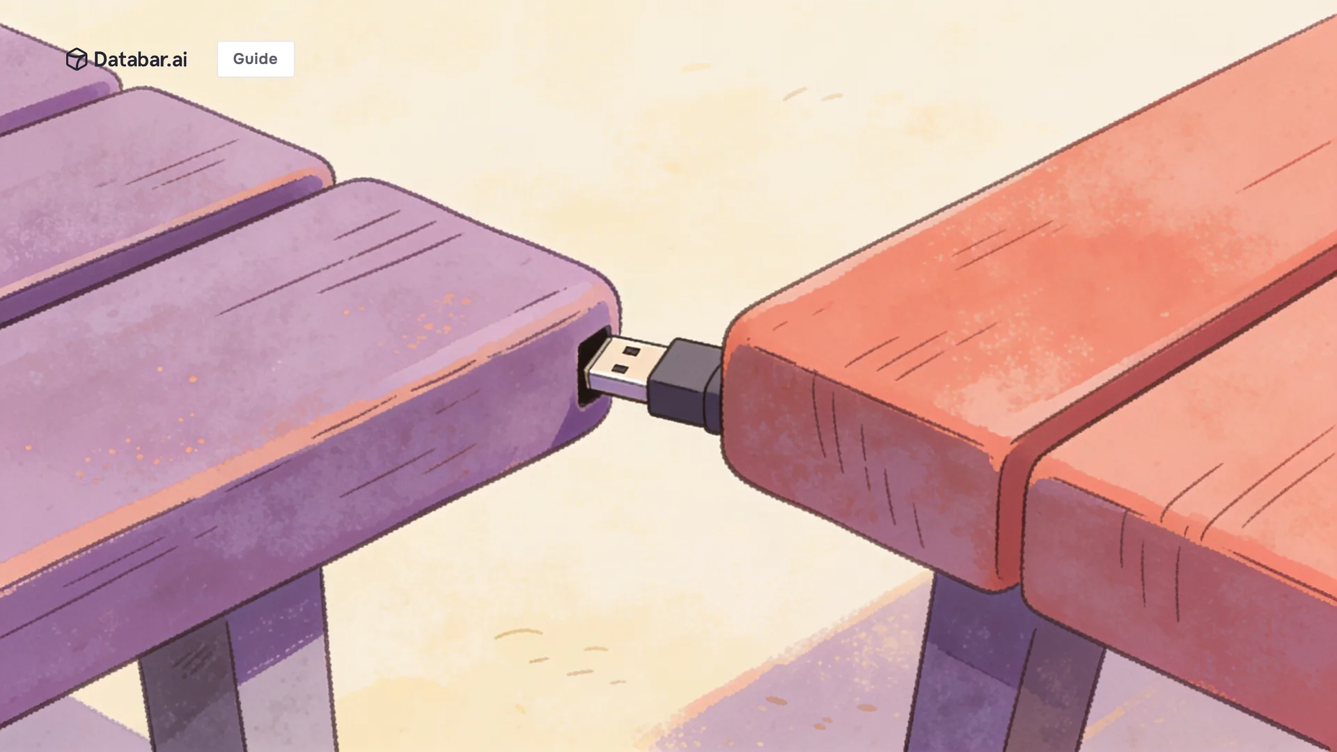 Illustration of a single fitted connector bridging two separate benches that were not joined before — GTM Engineer: The New Role Bridging Marketing and Sales (2026)