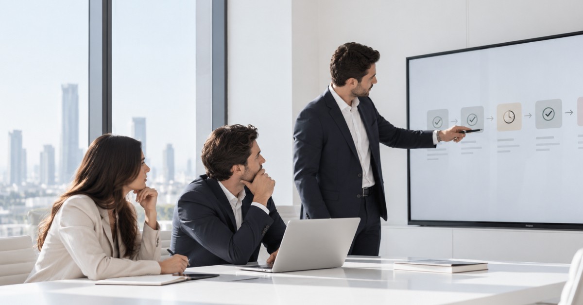Leadership team identifying a bottleneck in the company’s approval chain.