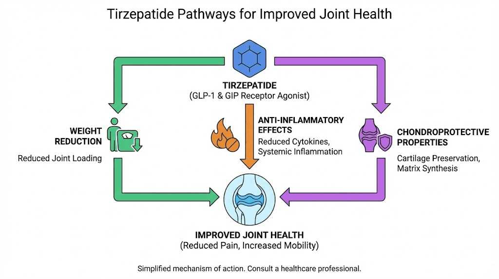 How tirzepatide improves joint health through three biological pathways