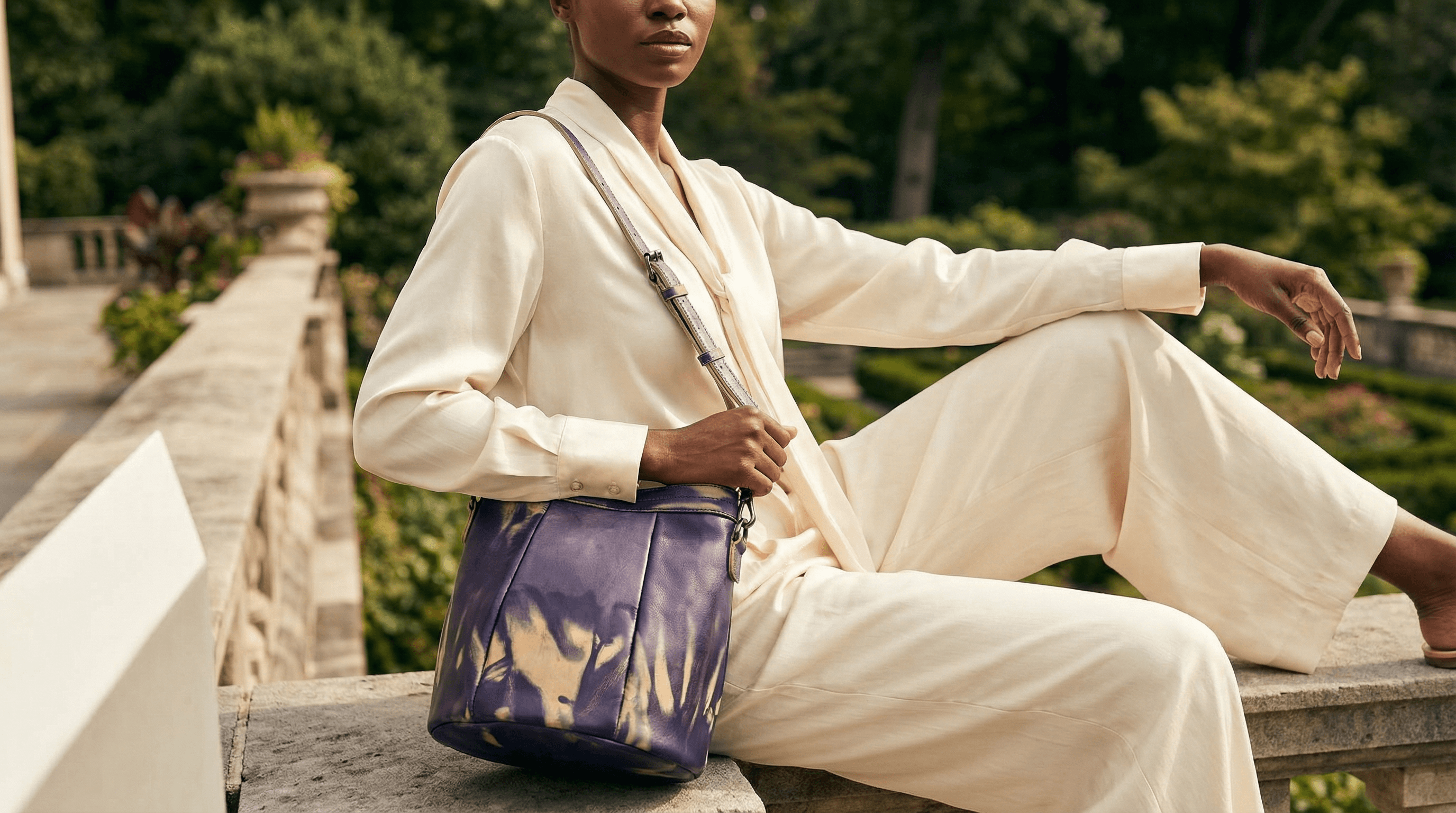 Woman in dark greenish dress